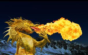 Dragon Fire Breathing Golden