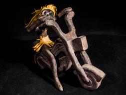 Wooden Motorbike With Driver Wild