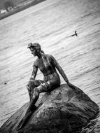 Statue Water Black And White