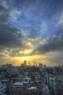 clouds over buildings in Seoul