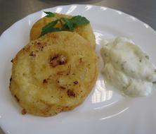 Apple Fritters Dessert with sauce