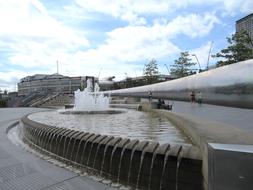 fountain at the train station in Sheffield, England