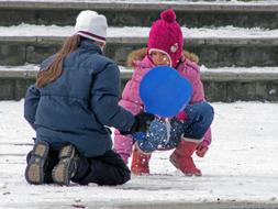 Kids Game at winter