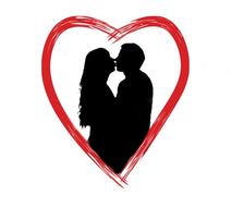 lovers heart silhouette