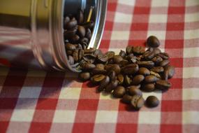 Coffee roasted beans on table