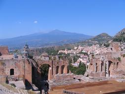 Greek Theatre on Etna Volcano