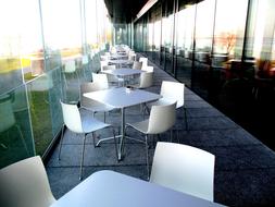 white chairs and table
