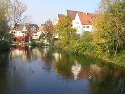 Danube river embankment in Munderkingen, Germany