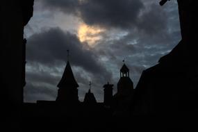 Night Village Sky