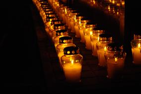 Cemetery Candles lighting