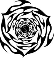 rose floral tattoo tribal black