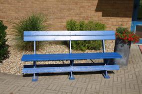 Decorative Stone Blue Bench