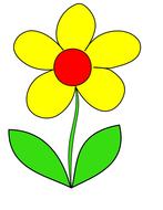simple drawing, yellow flower