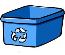 bin box recycle blue sign empty
