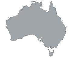 australia continent gray silhouette