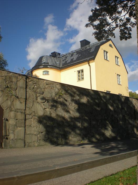 the prison building behind the fence in Stockholm