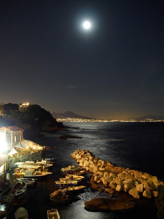 city under the moonlight