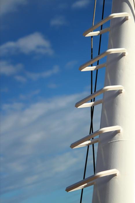 metal stairs on a cruise ship