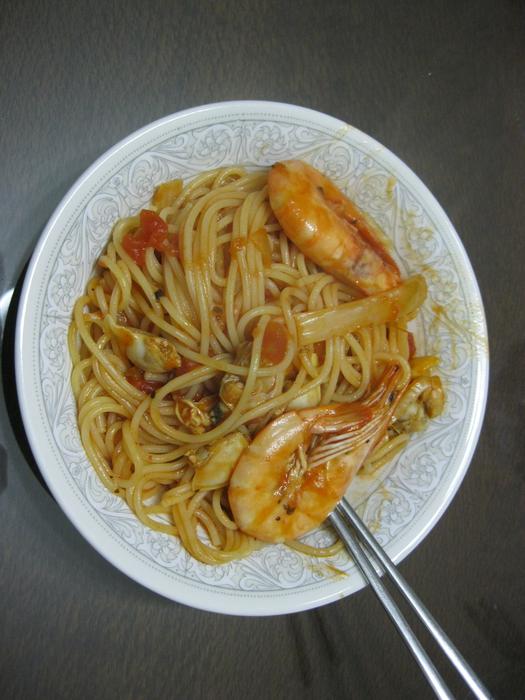 Spaghetti Shrimp Clam Tomato