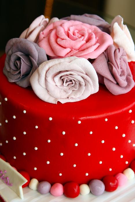 Red Cakes Flowers