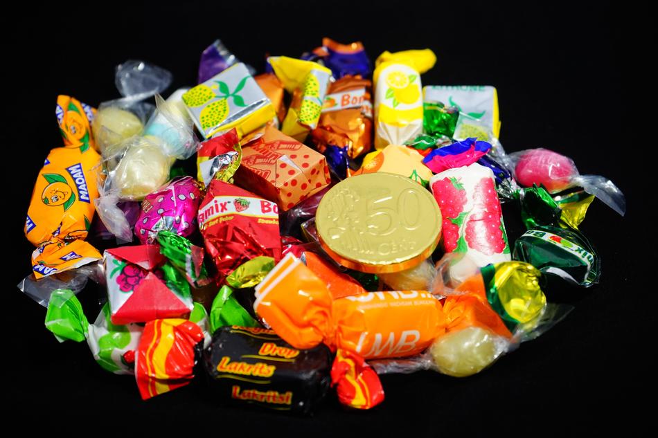 gummies and golden chocolate coin