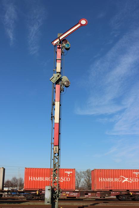 Red and White Railway Signal