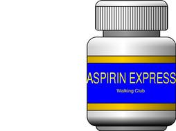 aspirin express walking club bottle