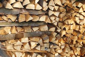 Pile Firewood Lumber