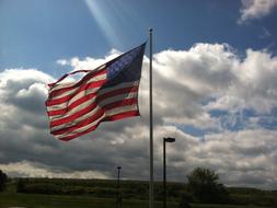 Flag on Field at sunlight