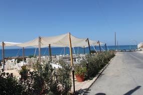 cafe on beach by sea