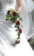 Bouquet Flower red and white dress