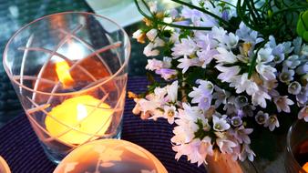 candle in a transparent glass