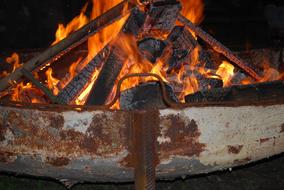 Flames Wood Fire Place