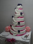 white pink wedding cake