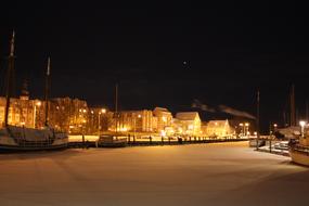 Greifswald Port Of Ship at night