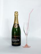 Bottle Champagne Straw