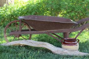 Wheelbarrow Yard Vintage