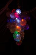 colorful balloons in the dark