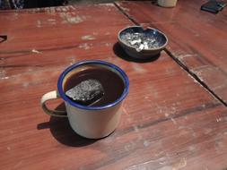 cup with hot drink