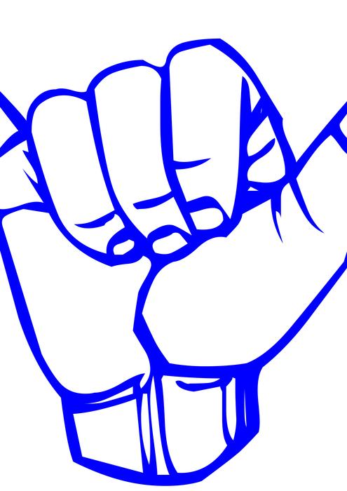 yes hang loose gesture hand blue