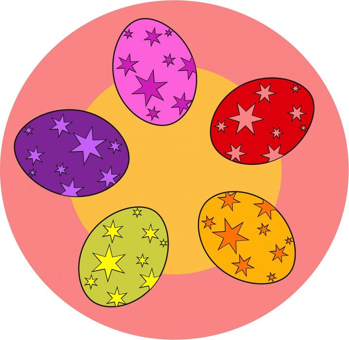 easter eggs stars colorful circle