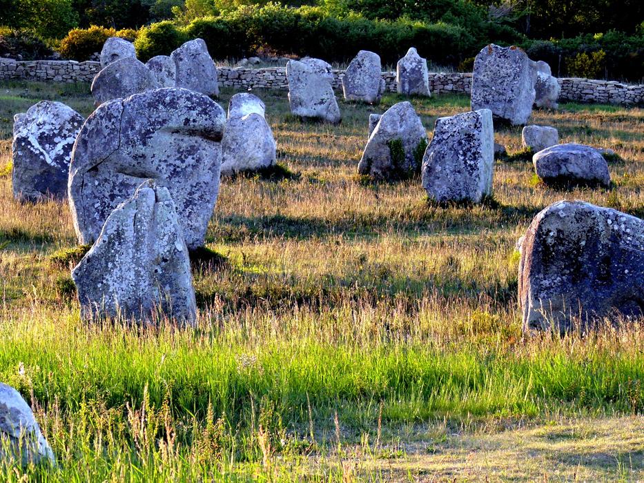 menhirs on a field in Brittany