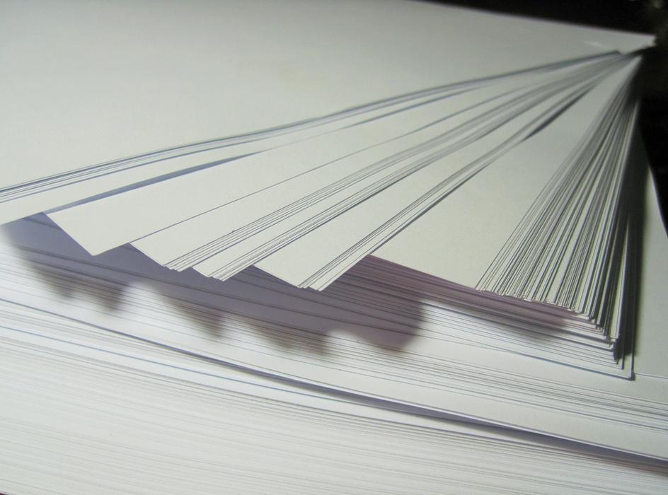 a stack of blank paper