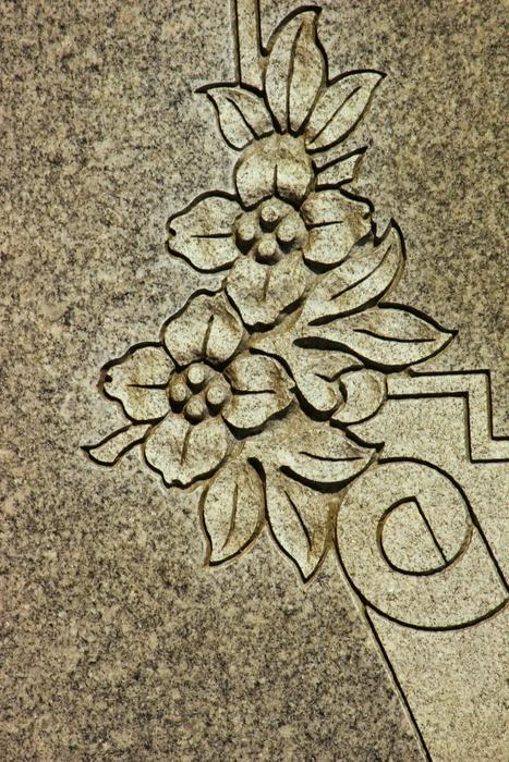 Carving Flowers Headstone