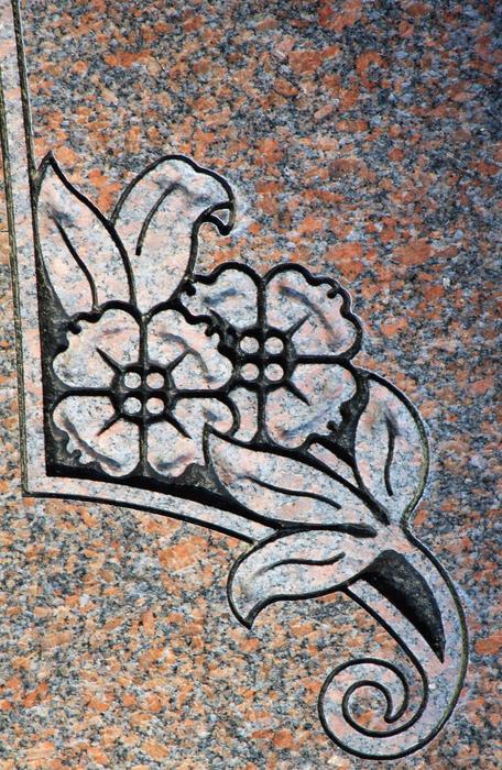 Carving Flowers Headstone