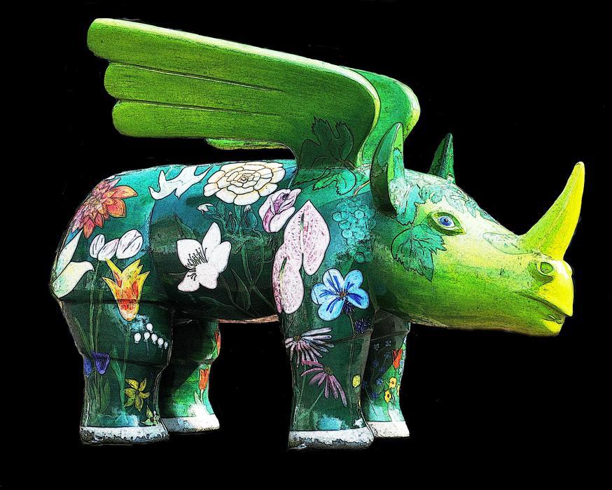 Rhino Figure Wood