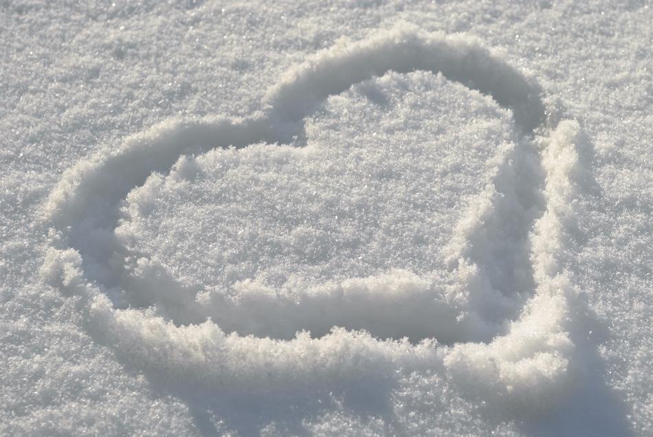 heart shape on snow