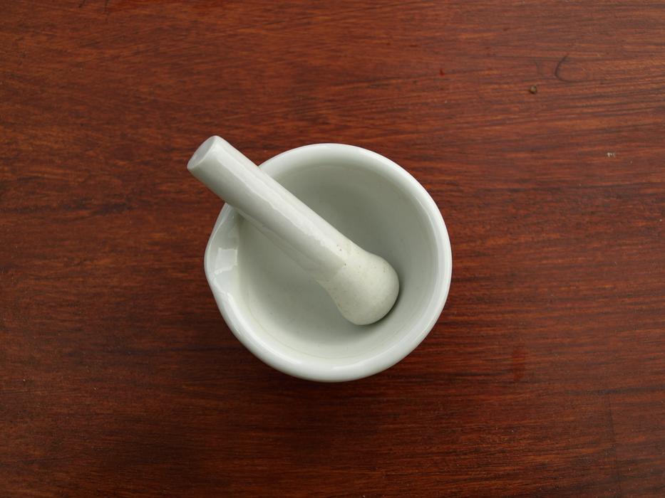 white ceramic mortar for pharmacists