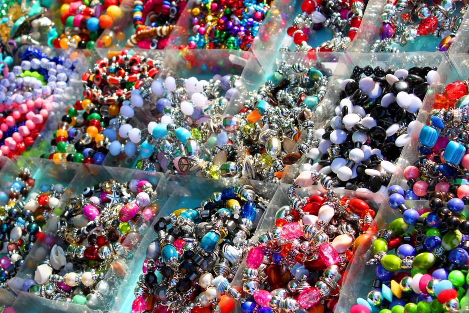 glass beads on a market in Andalusia, Spain