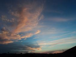 twilight, light clouds in the sky